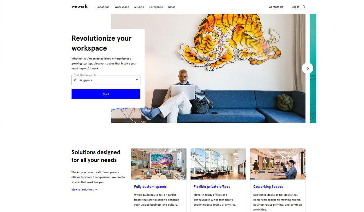 Corporate website design example