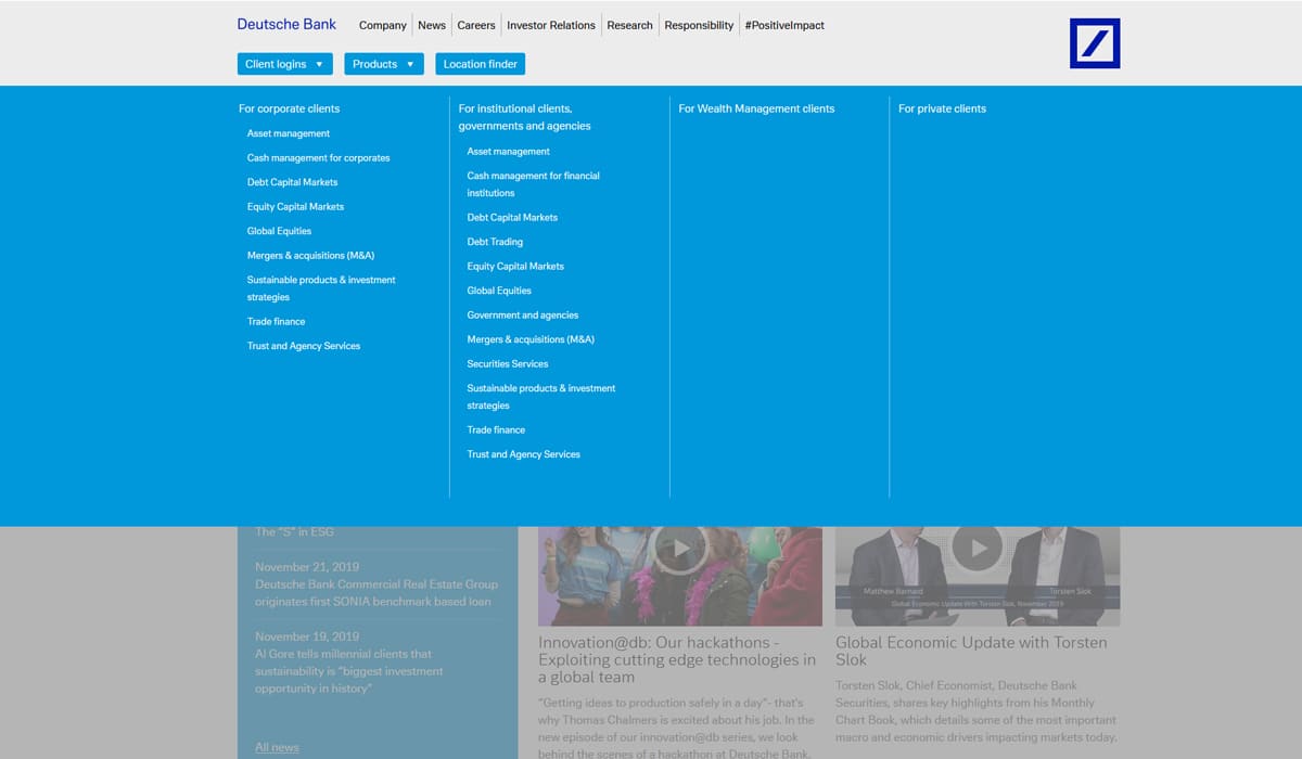 Corporate website design example
