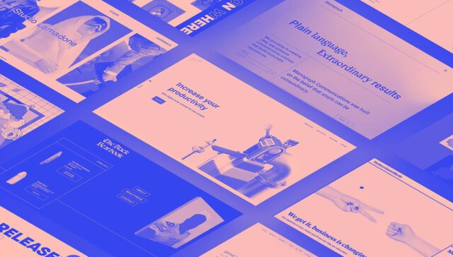 Collage of modern web design layouts showcasing creativity and functionality.