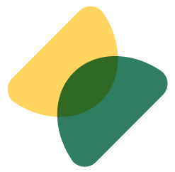 Yellow and green overlapping shapes forming a dynamic abstract design.