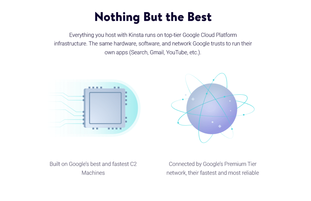Web design with top-tier Google Cloud infrastructure and reliable networking.