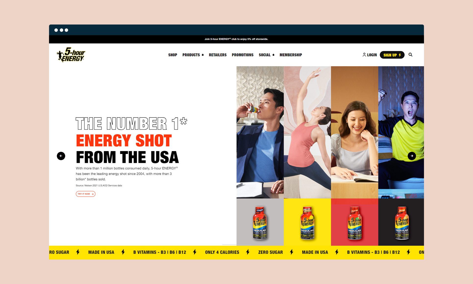 5-Hour Energy website design