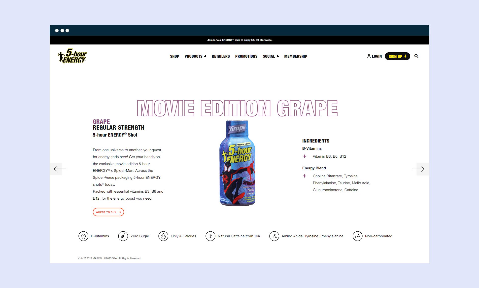 5-Hour Energy product website design