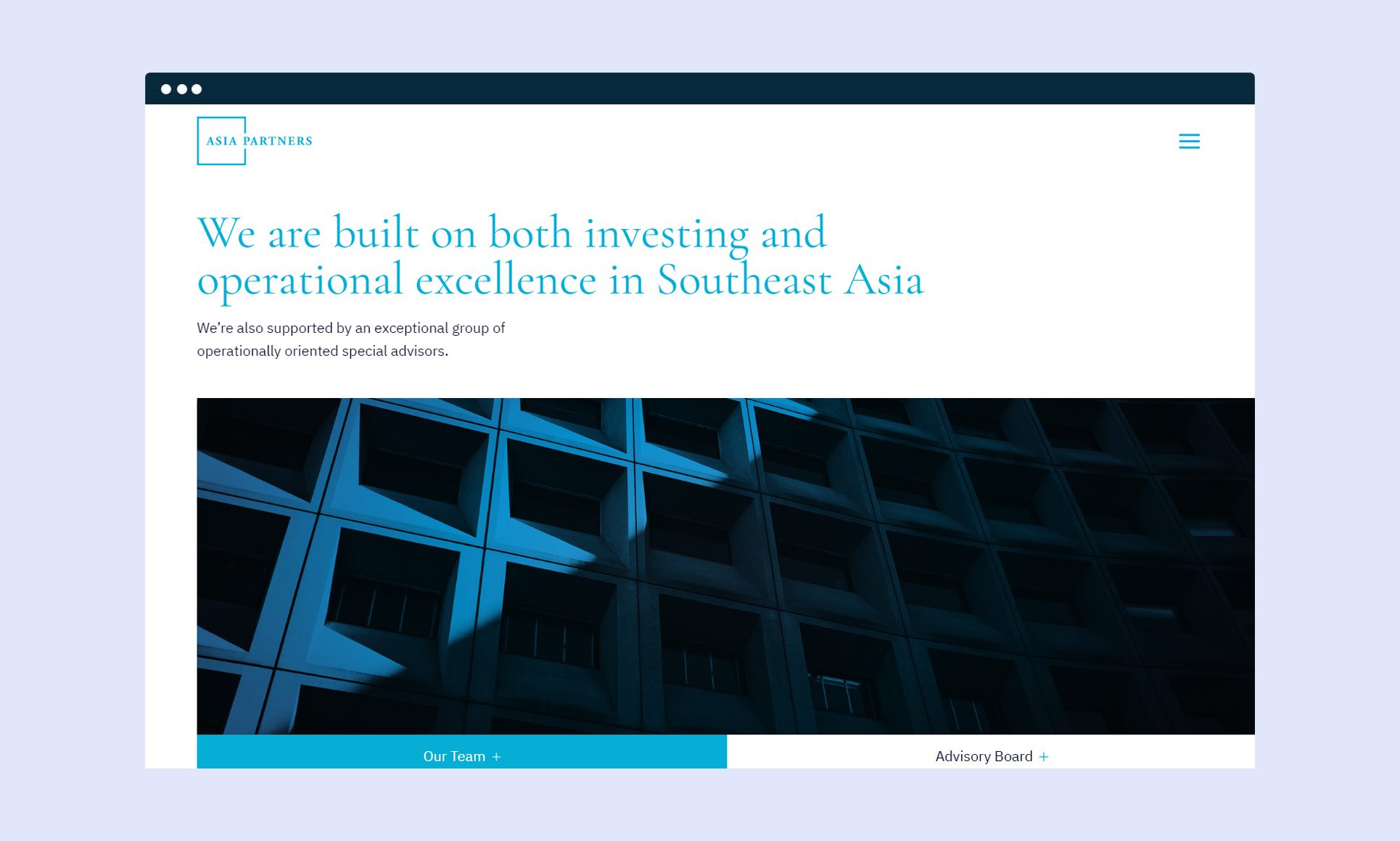 Asia Partners team page design