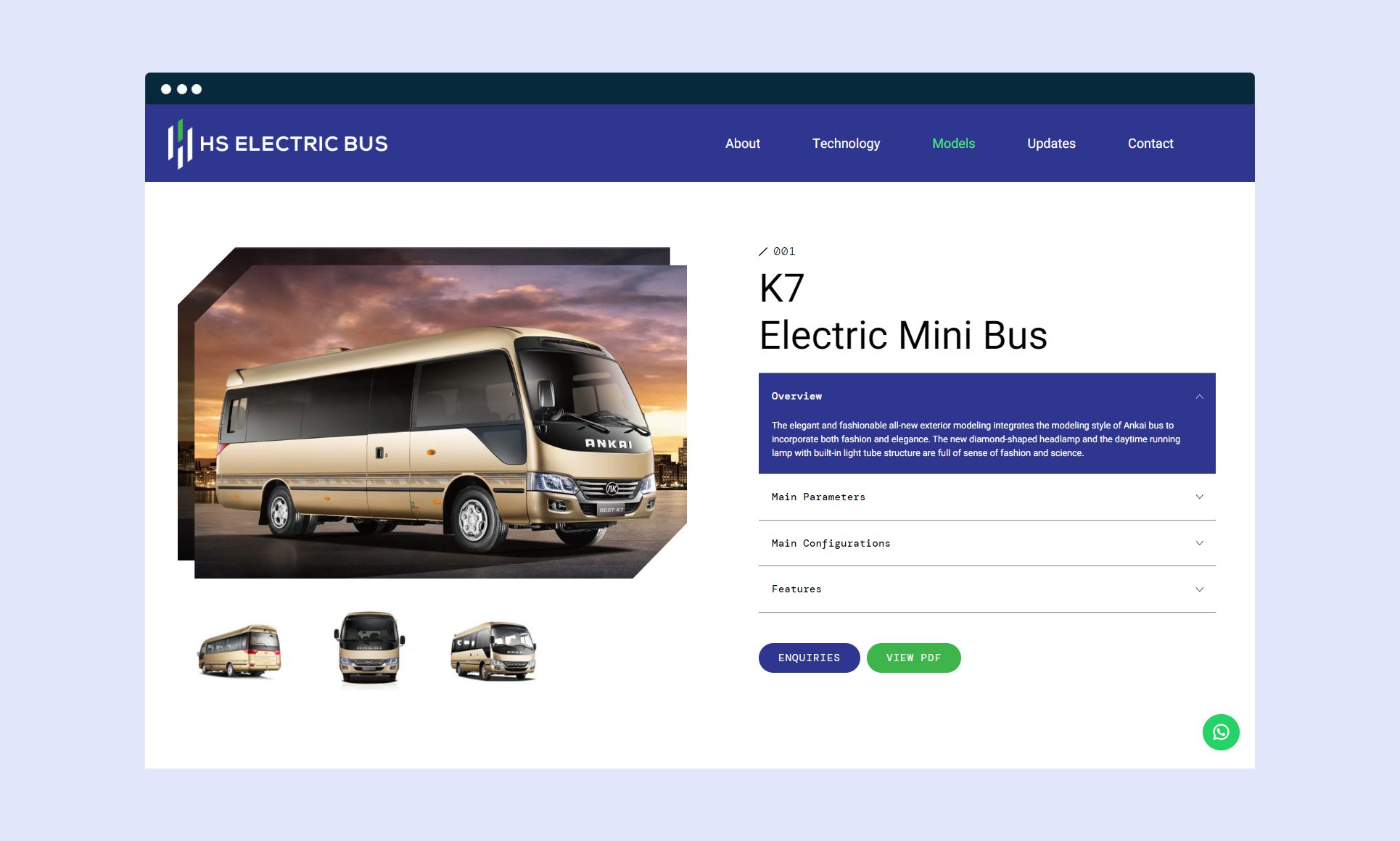 HS Electric Bus website design