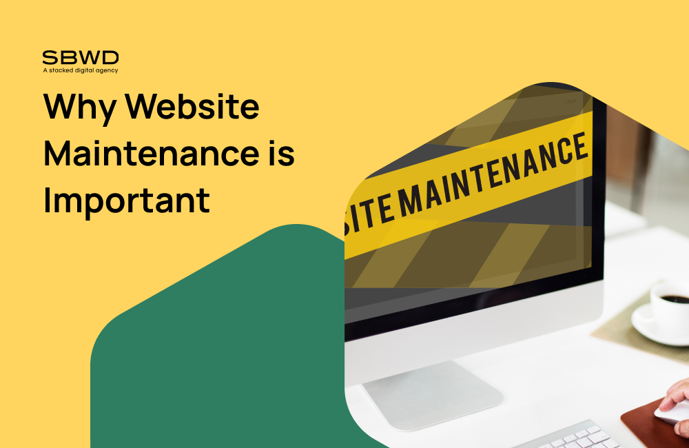 Website maintenance graphic for a San Bernardino design agency.