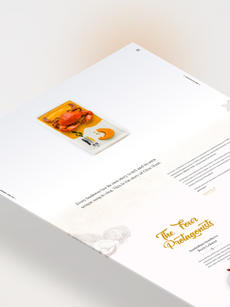 Chin Huat seafood website design advertisement