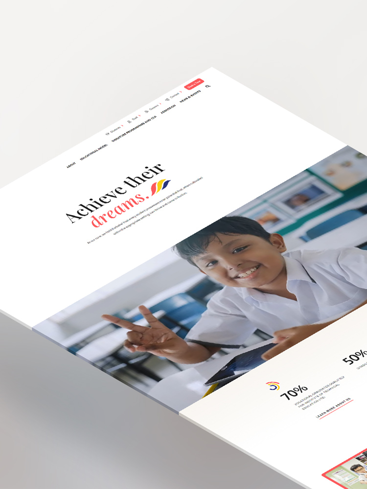 Metta School Singapore website design showcasing education services and student programs