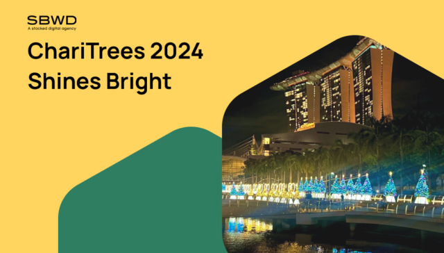 ChariTrees 2024 event highlights in vibrant Singapore nightscape.