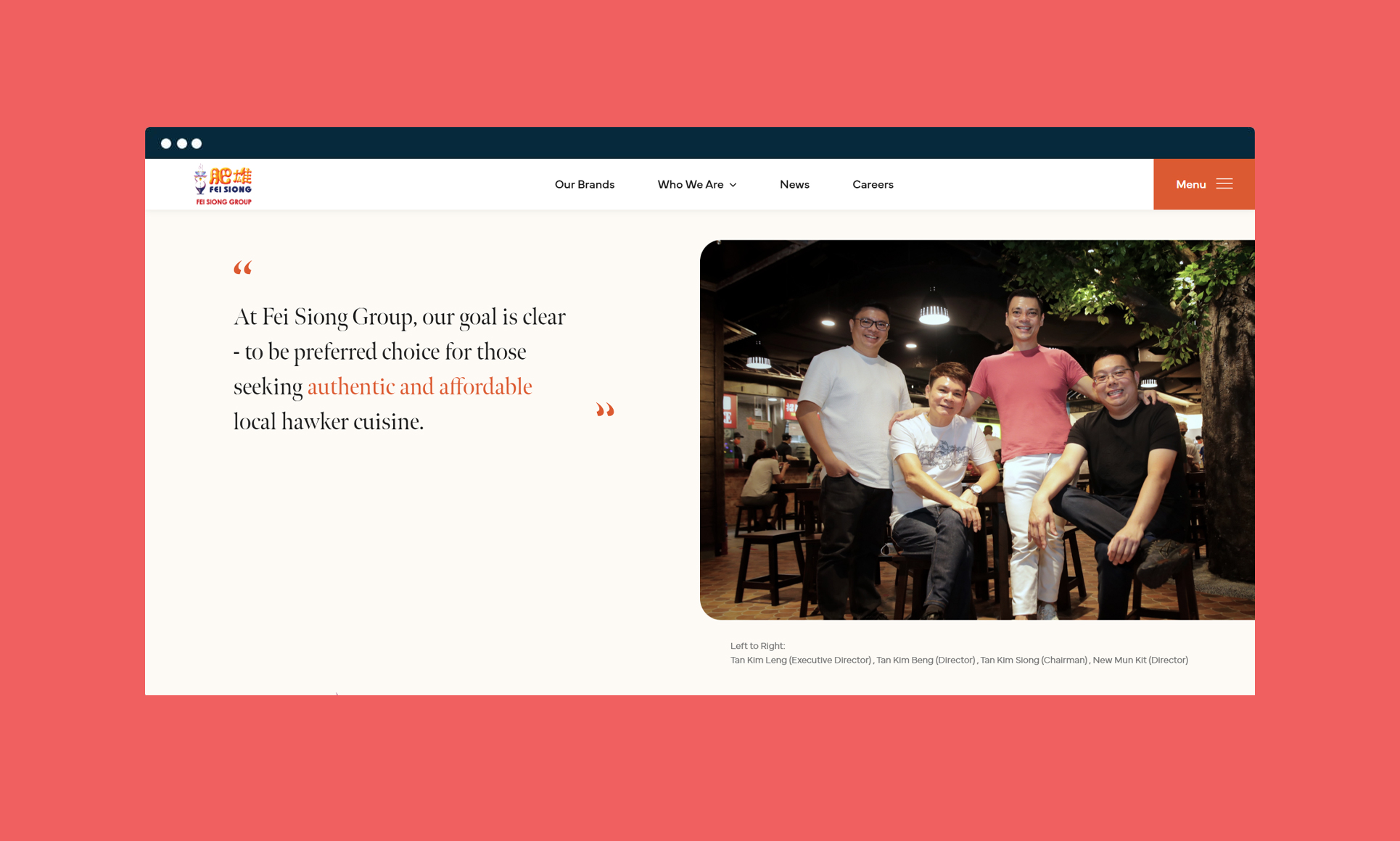 Singapore web company prioritizing creative design for local culinary brands.