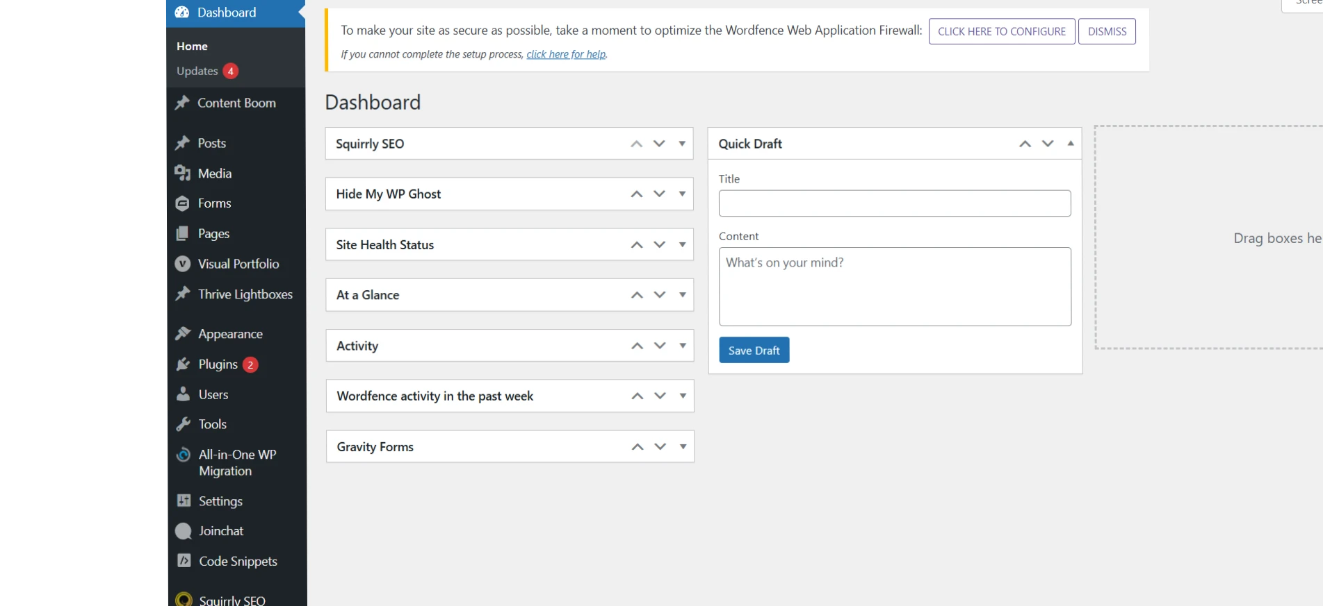 WordPress Dashboard