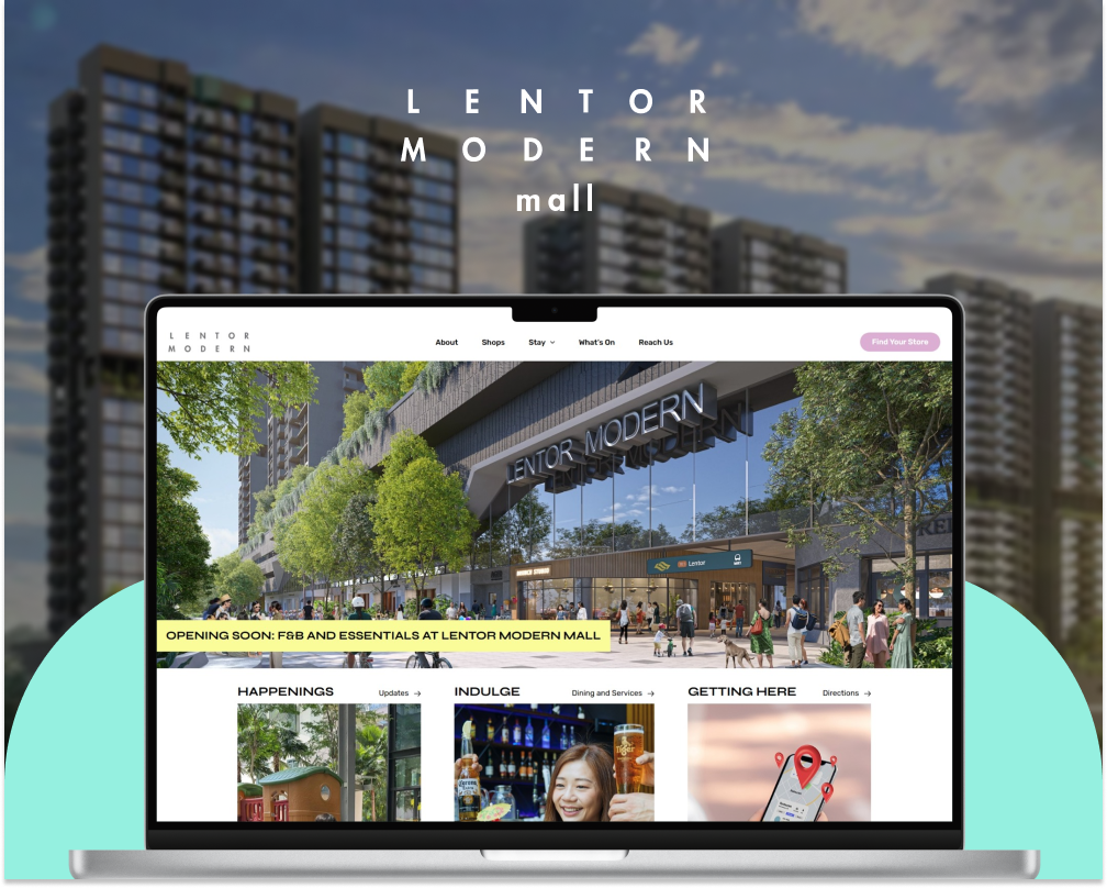 Modern web design features showcased through sleek Lentor residence visuals.