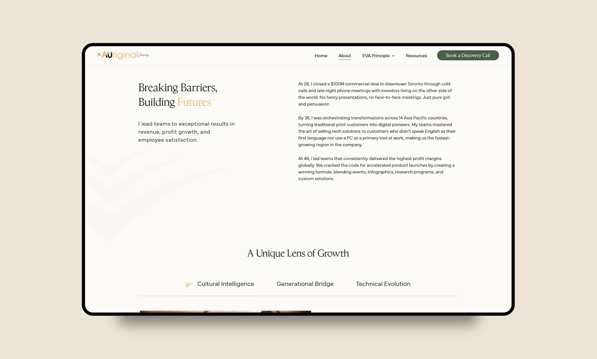 Modern and minimalistic web design concept for a Singapore business website.