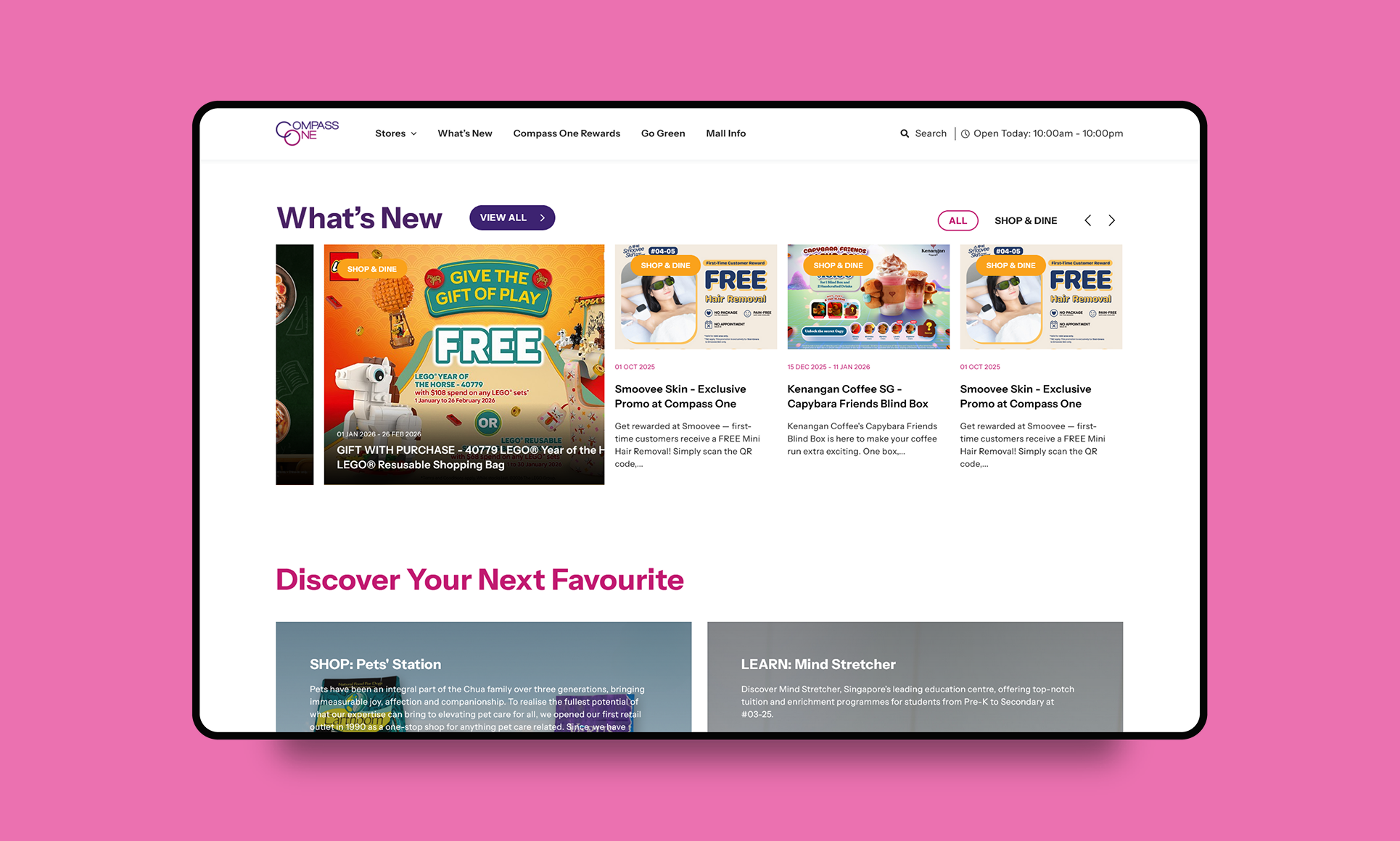 Modern web design interface showcasing a vibrant Singapore business platform.