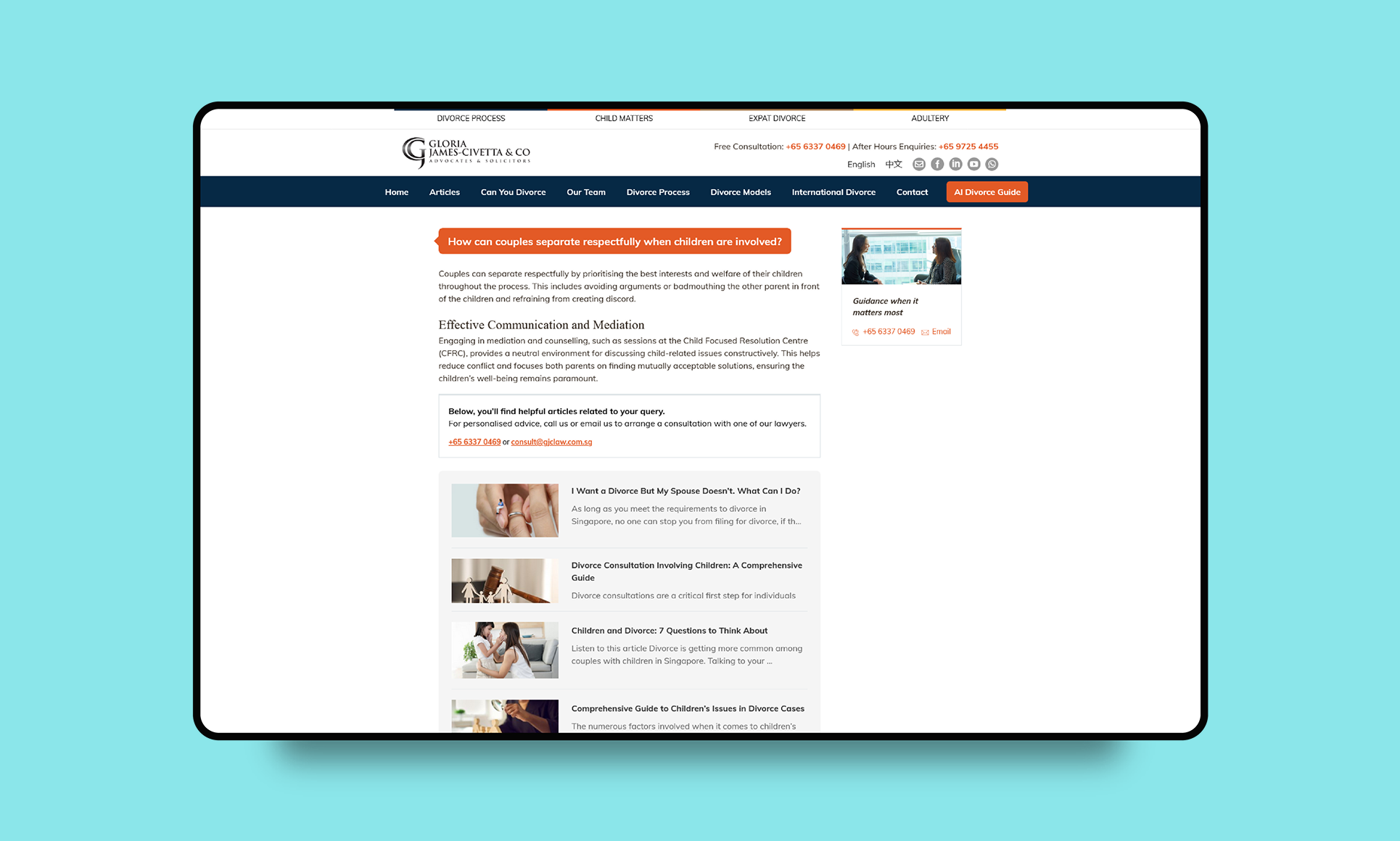 Modern Singapore web design layout showcasing innovative digital solutions