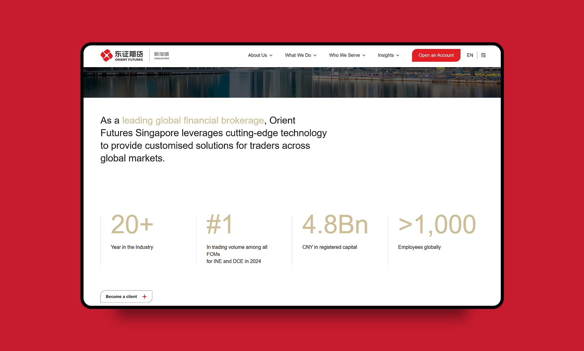 Modern website layout design showcased by a Singapore web design company.